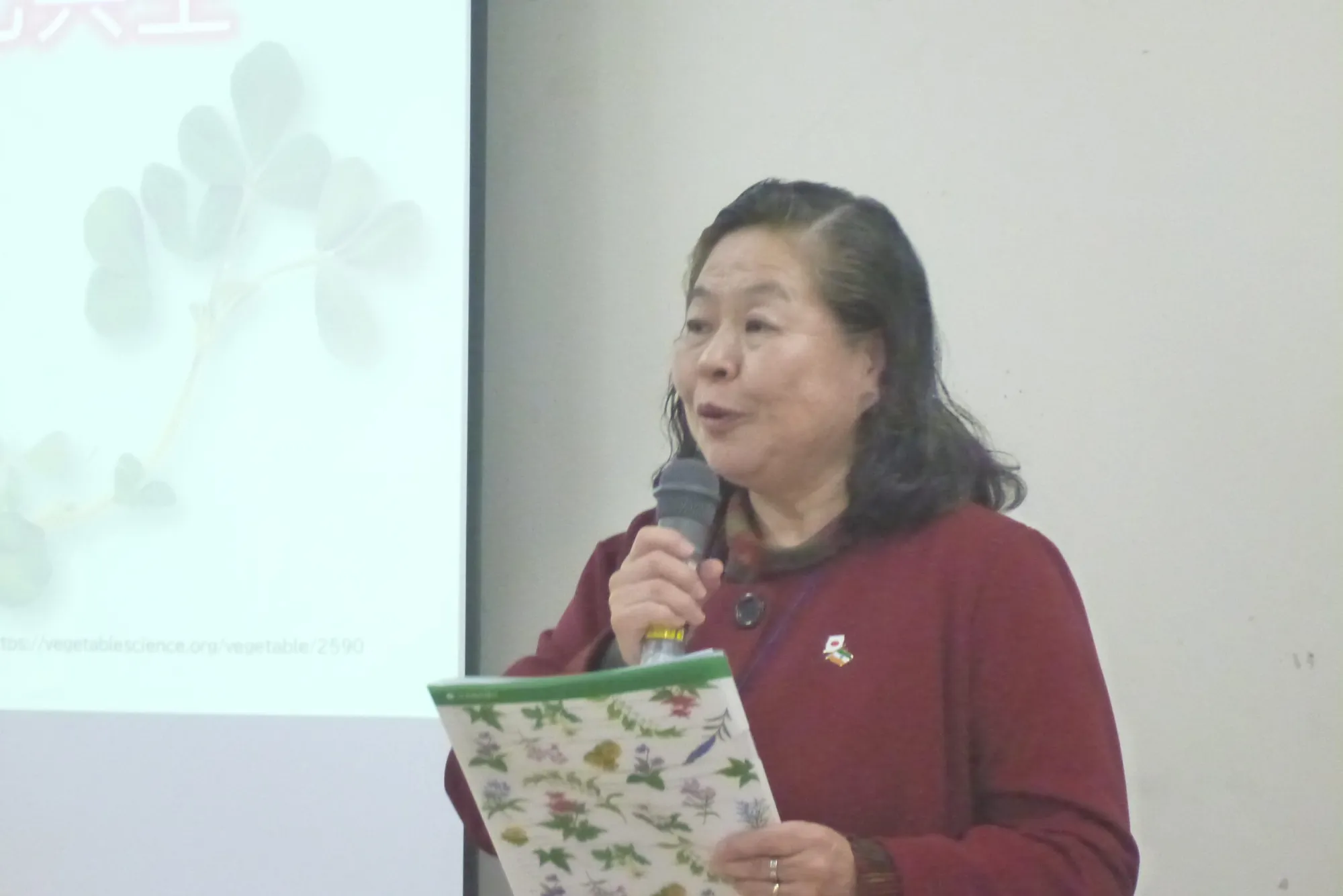 メティの研究結果報告会で、えどがわメティ普及会が誕生した経緯について語る代表の竹原京美さん。提供：えどがわメティ普及会