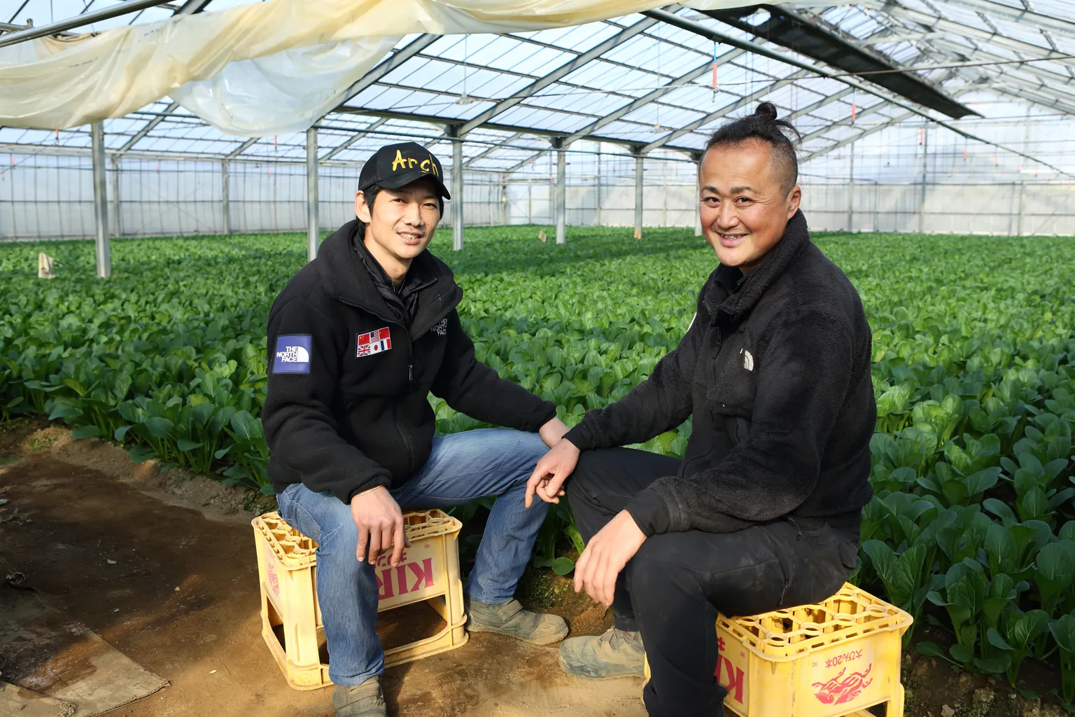 お話を聞かせてくれた「K&K Farm」門倉農園の門倉周史さん（左）と小原農園の小原英行さん（右）