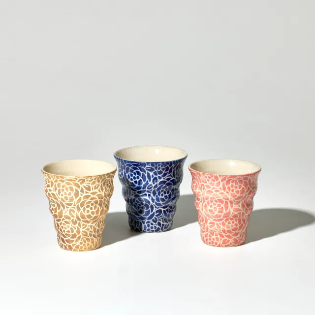 紋花彩泥掻落naminami cup