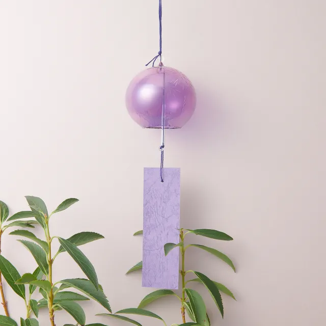 江戸切子風鈴　花火（紫）