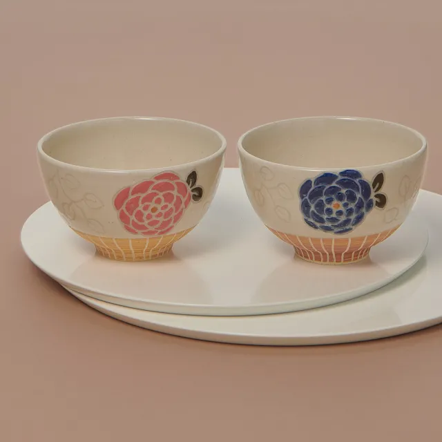 紋花彩泥 ごはん茶碗
