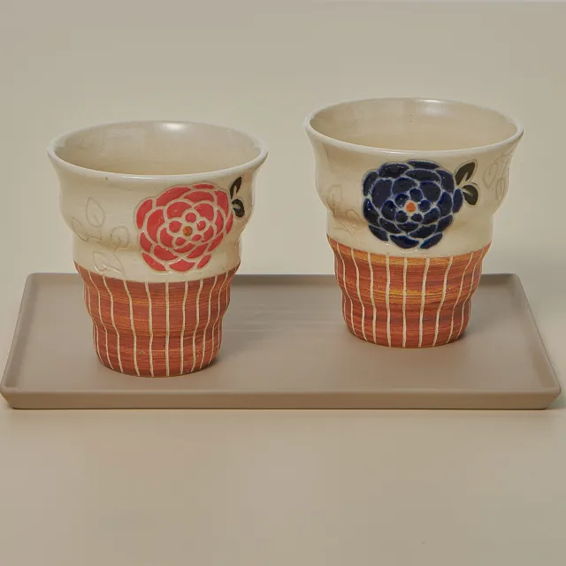 紋花彩泥　naminami cup